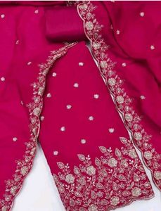 Elegant Pink Embroidered Suit Set