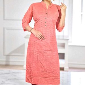 Peach Cotton Kurti
