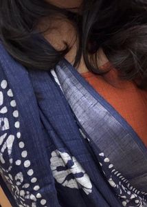 Indigo Saree Silver Zari