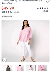 Pink Eyelet Peplum Top