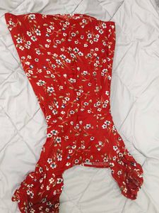 Stunning Red Floral Dressberry Dress for a Vibrant