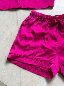 Hot Pink Silk Pajama Set
