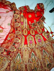 Red Embroidered Bridal Lehenga