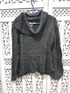 🎀Gray Cowl Neck Knit Sweater