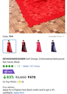 Net Embroidered Saree