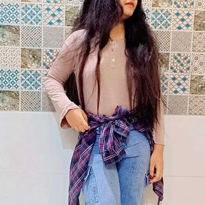Comfy Cotton Full Sleeves Tan Crop Top For Women