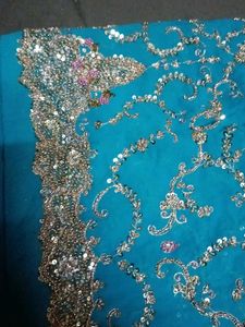 Teal Beaded Indian Dress