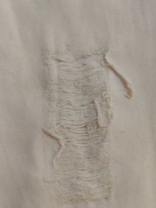 Distressed White Jeans