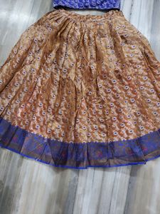 Onion Pink Fully Stitched Lehenga Blue Blouse