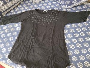 Black Long Kurta Style Top