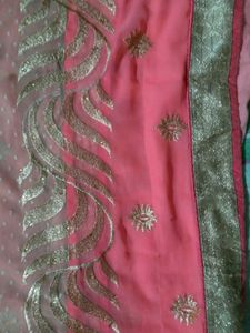 Elegant Beige and Peach Saree