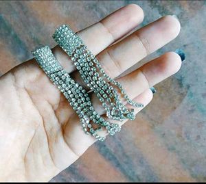 Sparkling Rhinestone Tassel Earrings