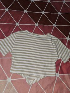 stripped casual crop top