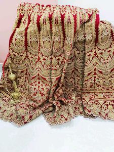 Red Bridal Lehenga With Beautiful Golden Work