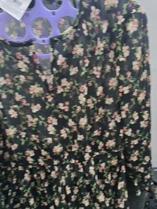 Floral Print A-line Transparent Dress wit...