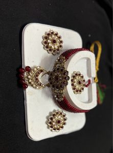 Red Beaded Jewelry Set