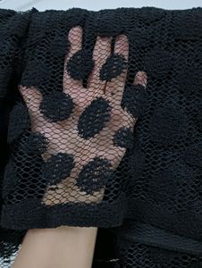 Woolen Net In Peach, Black And Green