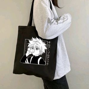 Black Hand-painted Tote Bag