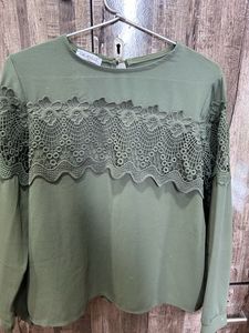 Olive Net Top