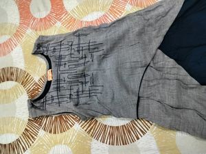 Grey 🩶 And Blue 💙 Kurti