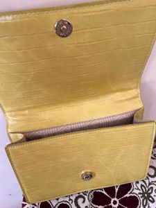 Lime Green Croc-Embossed Bag
