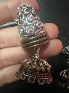 Silver Golden Jhumki