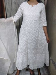 Elegant Chicken Anarkali Dress