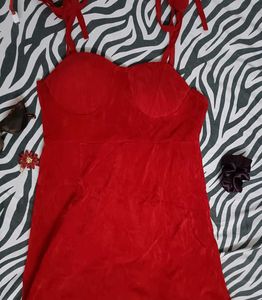 Red Velvet Mini Dress