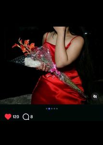 Backless Red Satin Dress