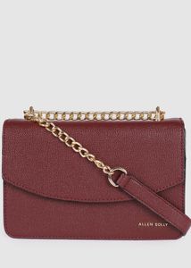 Allen Solly Maroon Solid Sling Bag