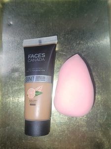 Faces Canada Foundation With Mackup Blender