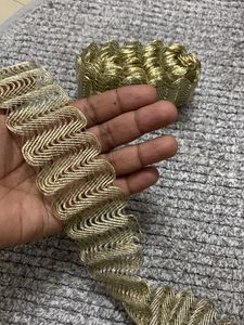 3 Meter Designer Light Gold Lace Border Sale
