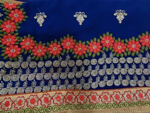 Elegant Blue Saree (blouse 38in Alterable Upto 40)