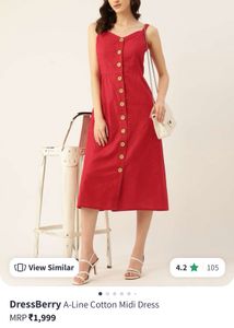 A Line Cotton Midi Dress