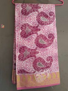 Pink Paisley Saree
