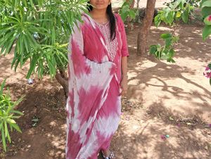 Pink &amp; White Tie-Dye Salwar Kameez