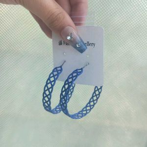 y2k retro blue hoop earrings ✧