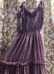 Cute Floral Knotted Shoulder Dress