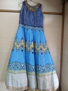 Blue Embroidered Anarkali Dress