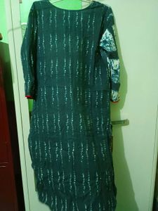 Navy Blue &amp; red printed kurta ethnic batik