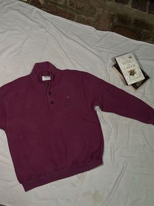Burgundy Buttoned Pullover