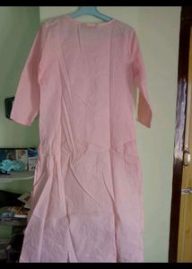 Peach Colour Embroidery Kurti