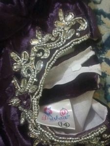 Gorgeous  Dark Purple Frock Velvet Full Sleeves