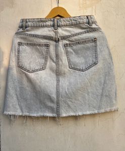 Light Blue Denim Mini Skirt