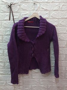 Purple Knit Cardigan