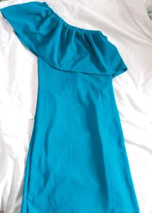 Teal One-Shoulder Dress
