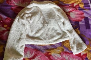 White Teddy Bear Crop Jacket