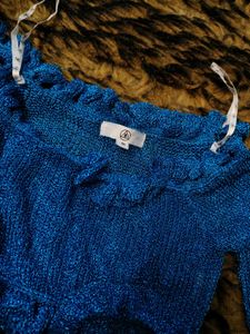 Sparkly Blue net layer top.