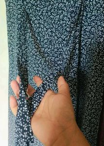 Chic Blue Printed Sleeveless Maxi Dress