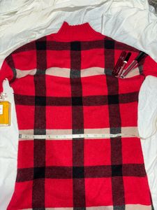 Checked Woollen Sweater dress